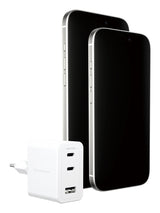 PanzerGlass empower™ by ® Turbo 70W Oplader inkl. 2 x USB-C + USB-A | EU Stik | Silver White