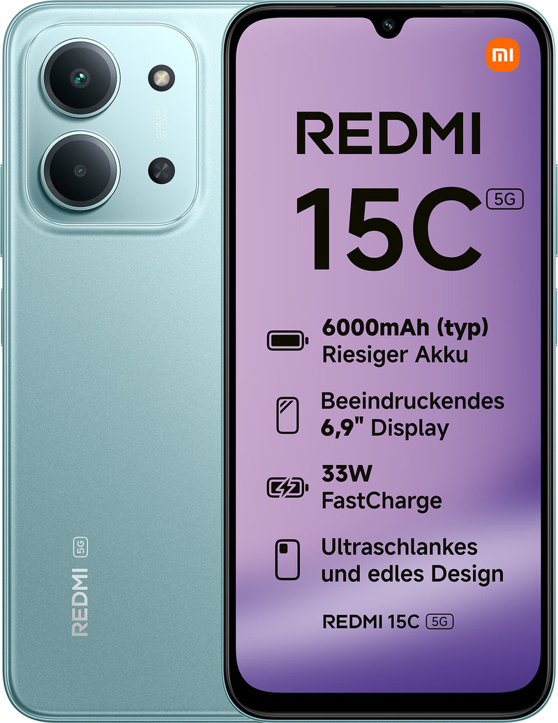 Xiaomi Redmi 15C 17,5 cm (6.9") 5G USB Type-C 4 GB 128 GB 6000 mAh Grøn