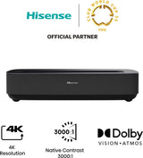 Hisense PL1SE projektion-tv Ultrakort projektor med kort projiceringsafstand 2100 ANSI lumens UHD 4K (3840x2160) Sort, Mørkegrå