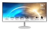MSI Pro MP341CQWDE computerskærm 86,4 cm (34") 3440 x 1440 pixel UltraWide Quad HD Hvid