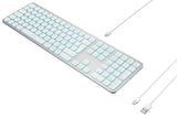 Deltaco Kablet lavprofil aluminiums tastatur med belysning og dual USB-A & USB-C forbindelse