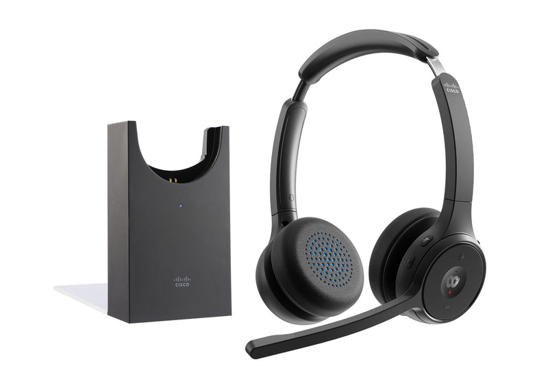Cisco HS-WL-722-BUNAS-C hovedtelefoner/headset Trådløs Kontor/Callcenter Bluetooth Opladningsstativ Sort