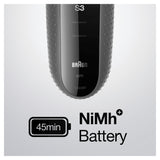 Braun Series 3 3000BT Folie shaver Trimmer Grå