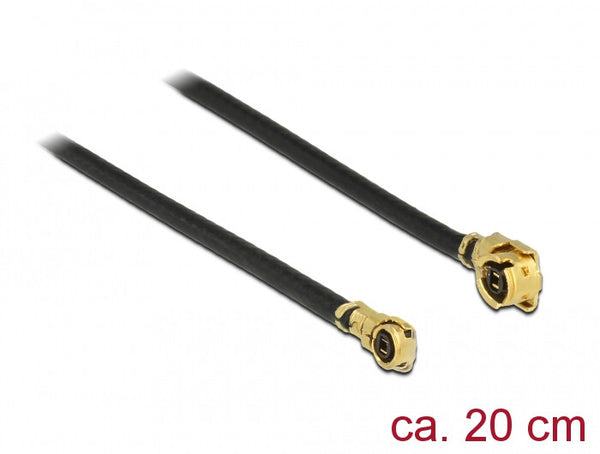 DeLOCK 89648 koaxial kabel 1.13 0,2 m MHF (I-PEX) MHF IV/ HSC MXHP32 Sort, Guld