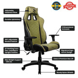Arozzi Avanti Soft Fabric | Gaming Chair | SoftFabric | Moss Žalias Universal gamingstol Polstret vatteret sæde Sort, Grøn