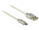DeLOCK 1m USB 2.0-A/USB 2.0 Micro-B USB-kabel USB A Micro-USB B 0,48 Gbit/sek. Hvid