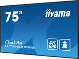 iiyama LH7565UHSB-B1 skilte display Kiosk design 189,2 cm (74.5") LED Wi-Fi 800 cd/m² 4K Ultra HD Sort Indbygget processer Android 11 24/7