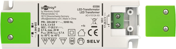Goobay 65586 strømtransformer Hvid, Grøn 0,7 A