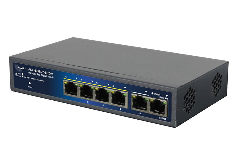 ALLNET 212816 Administreret Gigabit Ethernet (10/100/1000) Strøm over Ethernet (PoE) Bord-/vægmontering Sort
