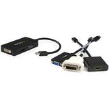 StarTech.com MDP2VGDVHD videokabel adapter 0,15 m Mini DisplayPort DVI-D + VGA (D-Sub) + HDMI Sort