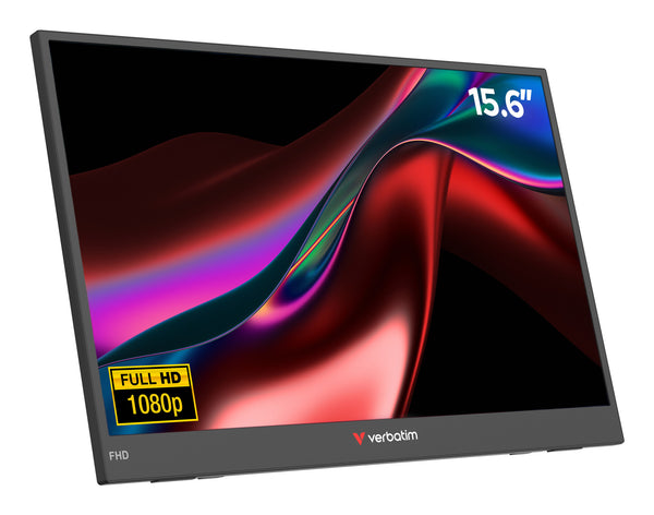 Verbatim Portable 15.6" FHD Monitor LIGHT Bærbar skærm Sort 39,6 cm (15.6") LCD 1920 x 1080 pixel