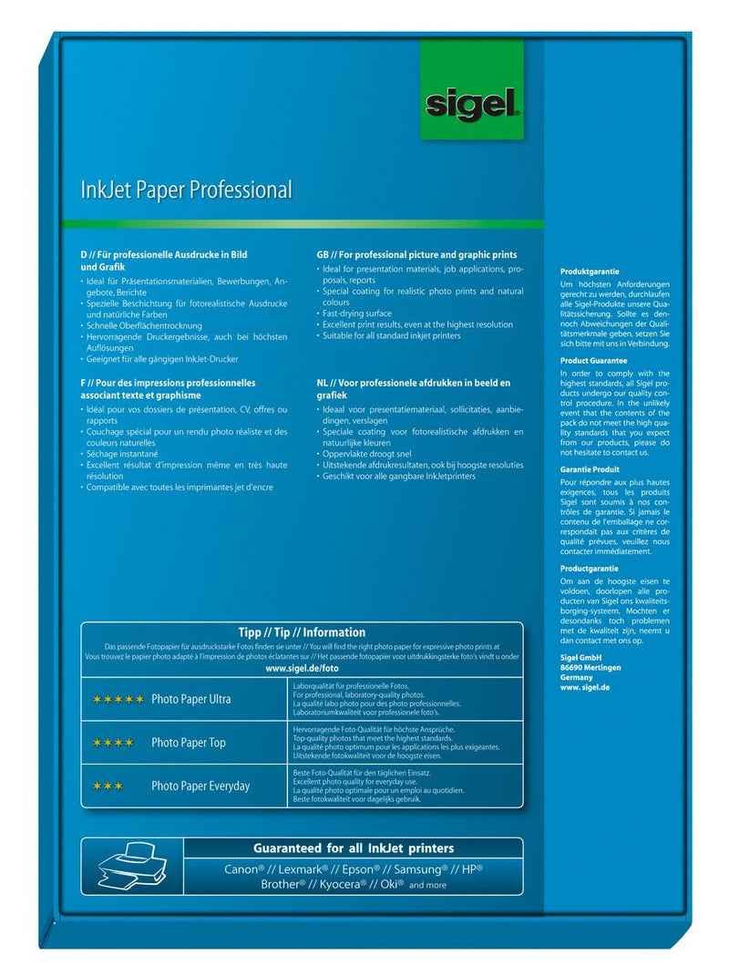 Sigel IP286 printpapir A4 (210x297 mm) Mat 100 ark Hvid