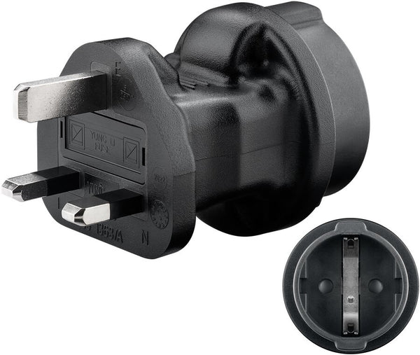 Goobay 95307 strømstik adapter Type F Type G (UK) Sort