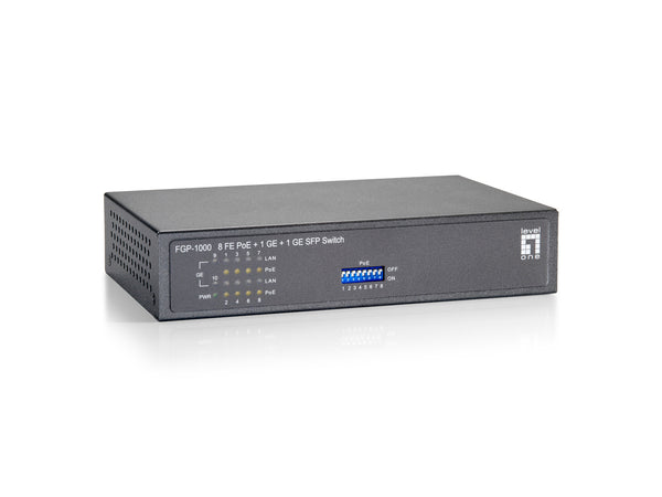 LevelOne FGP-1000W90 netværksswitch Fast Ethernet (10/100) Strøm over Ethernet (PoE) Grå