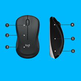 Logitech 920-008677 tastatur Mus inkluderet Universel RF trådløst QWERTZ Schweizisk Sort