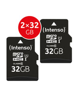 Intenso Doppelpack microSDHC 32GB UHS-I Premium inkl. SD-Adapter - High Capacity SD (MicroSDHC) Klasse 10