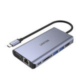 UNITEK uHUB O8+ Ledningsført USB 3.2 Gen 1 (3.1 Gen 1) Type-C Grå