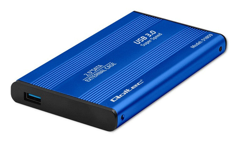 Qoltec 51859 drevkabinet HDD/SSD kabinet Blå 2.5"