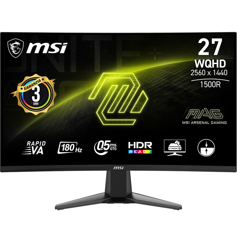 MSI MAG 27CQ6F computerskærm 68,6 cm (27") 2560 x 1440 pixel Quad HD LCD Sort