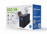 Gembird EG-UPS-031 UPS-enhed 0,65 kVA 390 W 3 AC stikkontakt(er)