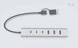 i-tec CAHUBMETAL7 interface hub USB 3.2 Gen 1 (3.1 Gen 1) Type-A + Type-C 5 Mbit/s Grå