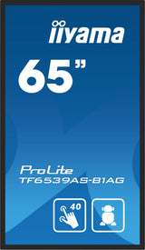 iiyama TF6539AS-B1AG skilte display Kiosk design 163,8 cm (64.5") LED 435 cd/m² 4K Ultra HD Sort Berøringsskærm Indbygget processer Android 11 24/7