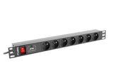 Lanberg PDU-07E-0200-IEC-BK stikdåse 2 m 7 AC stikkontakt(er) Indendørs Sort