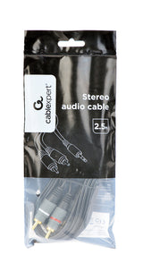 Gembird CCA-352-2.5M lydkabel 2,5 m 2 x RCA 3.5mm Sort