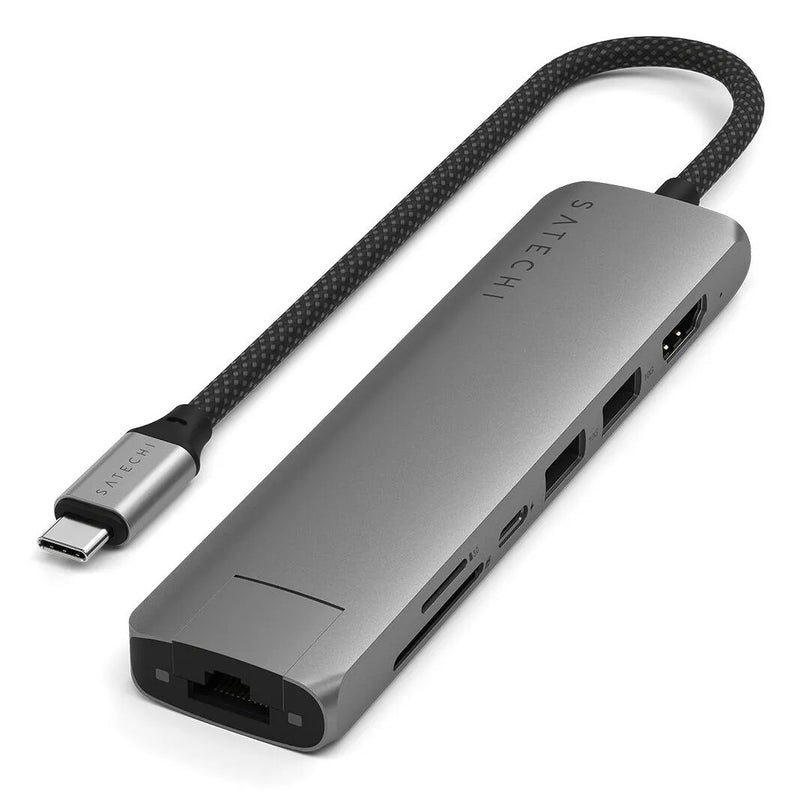 Satechi ST-P7SM interface hub USB Type-C 10000 Mbit/s Grå