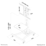 Neomounts PLASMA-M1800E multimedie vogn & stand Sølv Transportabelt gulvstativ