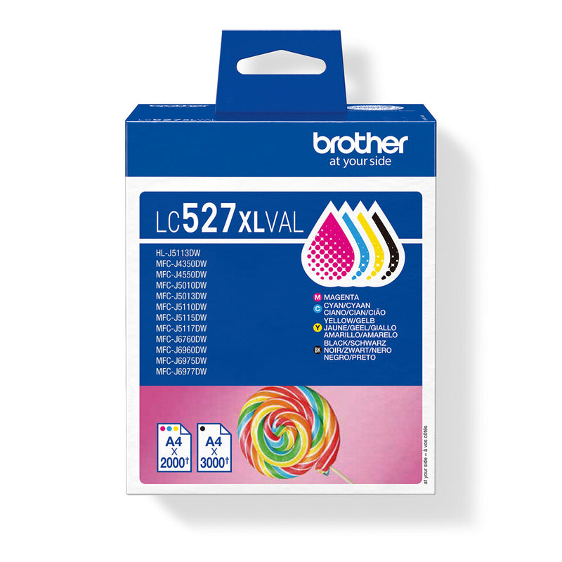 Brother LC527XLVAL blækpatron 4 stk Original Højt (XL) udbytte Sort, Blå, Magenta, Gul