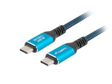 Lanberg CA-CMCM-44CU-0005-BK USB-kabel USB4 Gen 2x2 0,5 m USB C 40 Gbit/sek. 240 W Sort, Blå