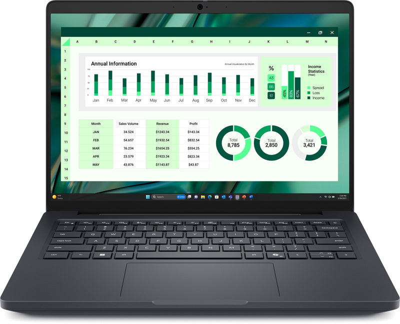 DELL Pro Max 14 MC14250 Intel Core Ultra 7 265H Mobil workstation 35,6 cm (14") Full HD+ 32 GB LPDDR5x-SDRAM 1 TB SSD NVIDIA RTX PRO 500 Blackwell Wi-Fi 7 (802.11be) Windows 11 Pro Tysk Sort