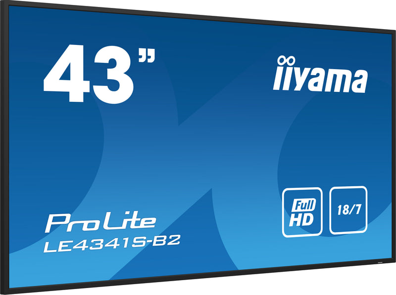 iiyama PROLITE LE4341S-B2 Digital fladpaneldisplay 108 cm (42.5") LCD 350 cd/m² Fuld HD Sort 18/7