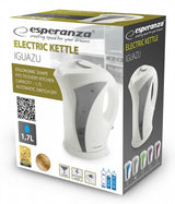 Esperanza EKK018E elkedel 1,7 L 2200 W Grå, Hvid