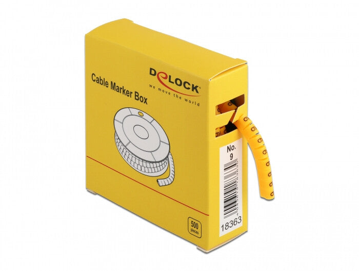 DeLOCK Kabelmarker Box Nr 9 gelb 500 Stück Gul 500 stk
