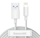 Baseus TZCALZJ-02 kabel til mobiltelefon Hvid 1,5 m USB A Lightning