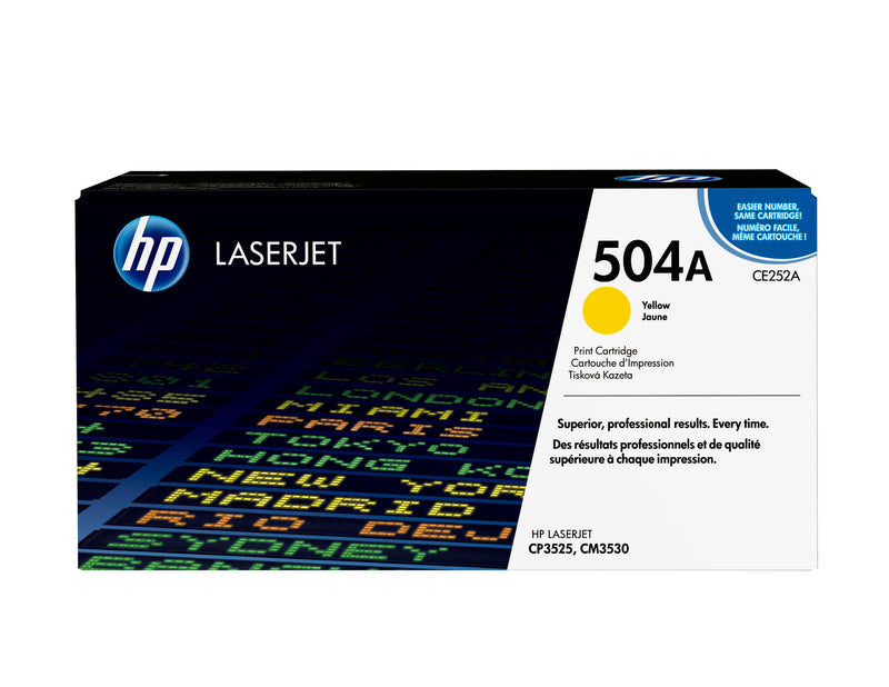 HP Original 504A LaserJet-tonerpatron, gul