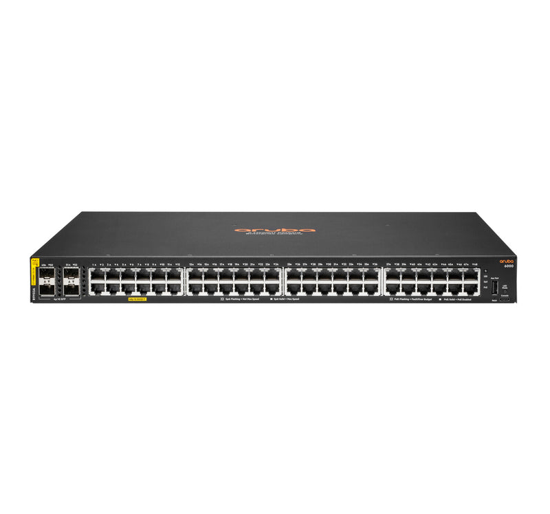 HPE Aruba Networking CX 6000 48G Class4 PoE 4SFP 740W Administreret L3 Gigabit Ethernet (10/100/1000) Strøm over Ethernet (PoE) 1U