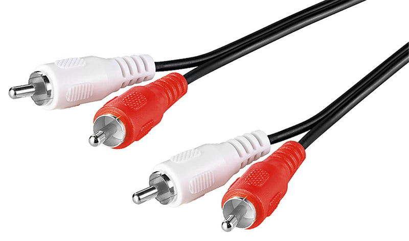 Goobay 50097 lydkabel 0,5 m 2 x RCA Sort, Hvid