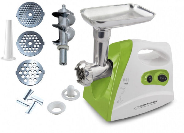 Esperanza EKM012G kødhakker 600 W Grøn, Rustfrit stål, Hvid