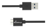 MediaRange MRCS239 USB-kabel USB 3.2 Gen 1 (3.1 Gen 1) 0,5 m USB A Micro-USB B 5 Gbit/sek. Sort