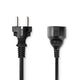 Nedis CEGL10200BK50 el-ledning Sort 5 m CEE7/7