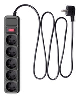 Akyga AK-SP-06A overspændingsbeskytter Sort 5 AC stikkontakt(er) 1,8 m