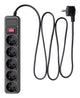 Akyga AK-SP-06A overspændingsbeskytter Sort 5 AC stikkontakt(er) 1,8 m