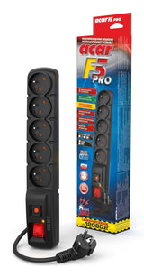 ACAR F5 PRO EMI/RFI Sort 5 AC stikkontakt(er) 230 V 5 m