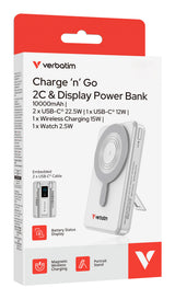 Verbatim 32273 powerbank Lithium polymer (LiPo) 10000 mAh Trådløs opladning Sølv