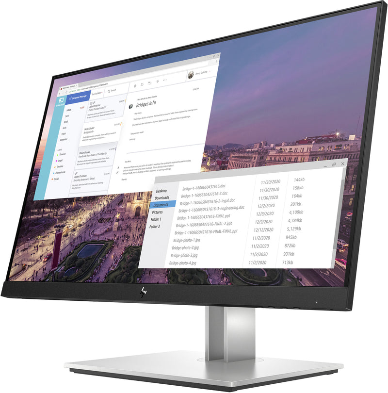 HP E-Series E23 G4 computerskærm 58,4 cm (23") 1920 x 1080 pixel Fuld HD LCD Sort, Sølv