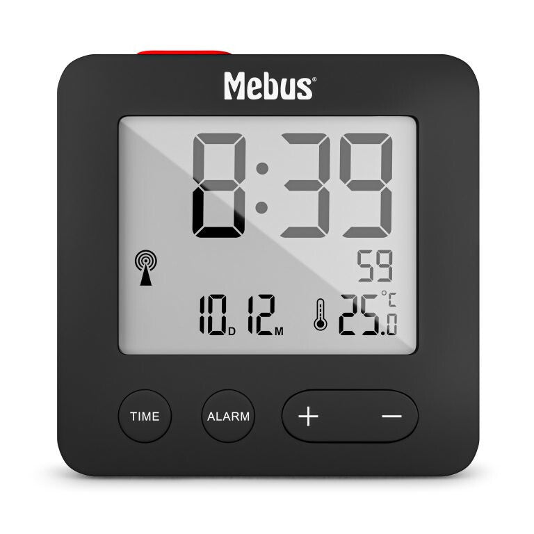 Mebus 25801 wekker Digital alarmur Sort