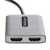 StarTech.com MST14DP122HD videokabel adapter 0,3 m DisplayPort 2 x HDMI Sort, Grå